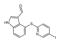 4-(5-iodopyridin-2-yl)sulfanyl-1H-indole-3-carbaldehyde结构式