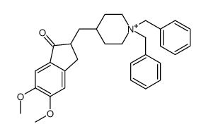 2-[(1,1-dibenzylpiperidin-1-ium-4-yl)methyl]-5,6-dimethoxy-2,3-dihydroinden-1-one结构式