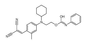 2-[N-cyclohexyl-4-(2,2-dicyanovinyl)-3-methylanilino]ethyl carbanilate结构式
