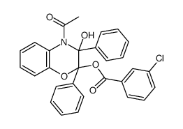 N-acetyl-2-(m-chlorobenzoyloxy)-3,4-dihydro-3-hydroxy-2,3-diphenyl-2H-1,4-benzoxazine Structure