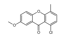 1-chloro-7-methoxy-4-methyl-9H-xanthen-9-one结构式