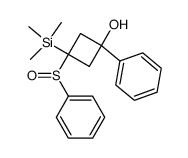 1-phenyl-3-(phenylsulfinyl)-3-(trimethylsilyl)cyclobutan-1-ol Structure