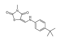 2,4-Thiazolidinedione, 5-[[[4-(1,1-dimethylethyl)phenyl]amino]methylene]-3-methyl Structure