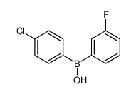 (4-chlorophenyl)-(3-fluorophenyl)borinic acid结构式