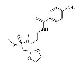 dimethyl N-(p-aminobenzoyl)-5-amino-2-oxopentanephosphonate ethylene ketal Structure