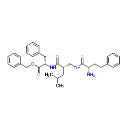 Benzyl N-[(2S)-2-({[(2S)-2-amino-4-phenylbutanoyl]amino}methyl)-4-methylpentanoyl]-L-phenylalaninate结构式