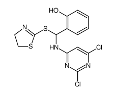 Phenol, 2-[[(2,6-dichloro-4-pyrimidinyl)amino][(4,5-dihydro-2-thiazolyl)thio]methyl] Structure