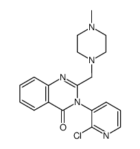 2-(N4-methylpiperazin-N1-yl)methyl-3-(2'-chloropyrid-3'-yl)quinazolin-4-one结构式