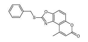 2-benzylsulfanyl-9-methylpyrano[3,2-e][1,3]benzoxazol-7-one Structure