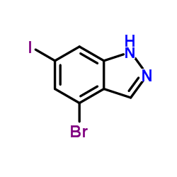 4-溴-6-碘-1H-吲唑结构式