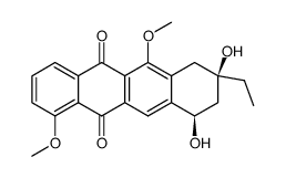 (+/-)-4,11-dimethoxy-cis-7,9-dihydroxy-9-acetyl-7,8,9,10-tetrahydro-naphthacene-5,12-dione结构式