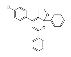 4-(4-chlorophenyl)-2-methoxy-3-methyl-2,6-diphenylpyran结构式