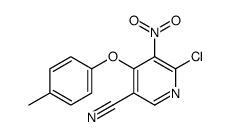 6-chloro-4-(4-methylphenoxy)-5-nitropyridine-3-carbonitrile Structure