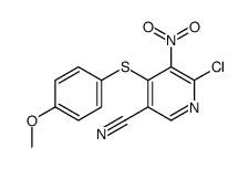 6-chloro-4-(4-methoxyphenyl)sulfanyl-5-nitropyridine-3-carbonitrile结构式