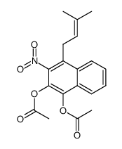 Acetic acid 1-acetoxy-4-(3-methyl-but-2-enyl)-3-nitro-naphthalen-2-yl ester Structure