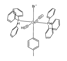 OsBr(p-tolyl)(CO)(CS)(PPh3)2结构式