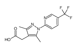 1H-Pyrazole-4-acetic acid, 3,5-dimethyl-1-[5-(trifluoromethyl)-2-pyridinyl]结构式