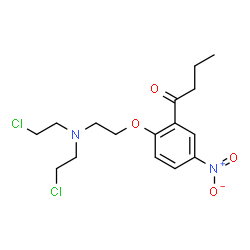N-(2-(2-butanoyl)-4-nitrophenoxyethyl)-N,N-bis(2-chloroethyl)amine结构式