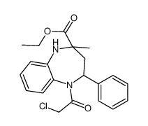 ethyl 5-(2-chloroacetyl)-2-methyl-4-phenyl-3,4-dihydro-1H-1,5-benzodiazepine-2-carboxylate结构式