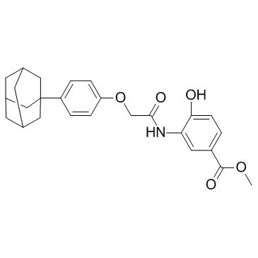 3-[[[4-(金刚烷-1-基)苯氧基]乙酰基]氨基]-4-羟基苯甲酸甲酯结构式