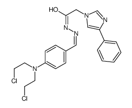 N-[(E)-[4-[bis(2-chloroethyl)amino]phenyl]methylideneamino]-2-(4-phenylimidazol-1-yl)acetamide结构式