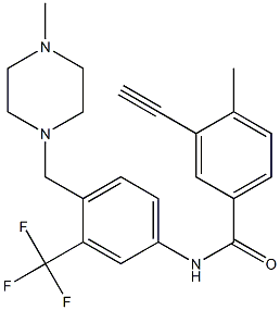 3-ethynyl-4-methyl-N-(4-((4-methylpiperazin-1-yl)methyl)-3-(trifluoromethyl)phenyl)benzamide Structure