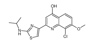 8-chloro-2-(2-isopropylamino-thiazol-4-yl)-7-methoxy-quinolin-4-ol Structure