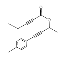 4-p-tolylbut-3-yn-2-yl pent-2-ynoate结构式