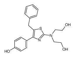 4-(5-benzyl-2-[bis-(2-hydroxy-ethyl)-amino]-thiazol-4-yl)-phenol Structure