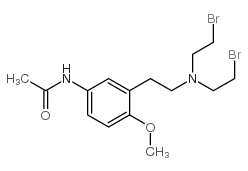 N-[3-[2-(bis(2-bromoethyl)amino)ethyl]-4-methoxy-phenyl]acetamide structure