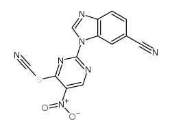 3-(5-NITRO-4-THIOCYANATO-PYRIMIDIN-2-YL)-3H-BENZOIMIDAZOLE-5-CARBONITRILE structure