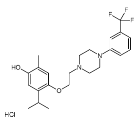 2-methyl-5-propan-2-yl-4-[2-[4-[3-(trifluoromethyl)phenyl]piperazin-1-yl]ethoxy]phenol,hydrochloride结构式