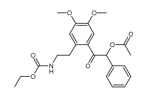 2-(2-(2-((ethoxycarbonyl)amino)ethyl)-4,5-dimethoxyphenyl)-2-oxo-1-phenylethyl acetate结构式