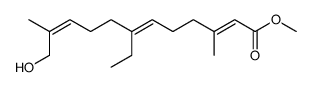 (2E,6E,10Z)-7-Ethyl-12-hydroxy-3,11-dimethyl-dodeca-2,6,10-trienoic acid methyl ester结构式