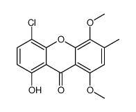 5-chloro-8-hydroxy-1,4-dimethoxy-3-methylxanthen-9-one结构式