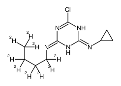 2-(n-Butyl-d9-amino)-4-chloro-6-cyclopropylamino-1,3,5-triazine结构式