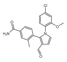 4-(1-(4-chloro-2-methoxyphenyl)-3-formyl-1H-pyrrol-2-yl)-3-methylbenzamide结构式