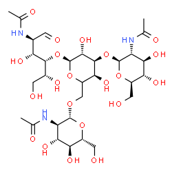 N-acetylglucosaminyl(beta1-3)-N-acetylglucosaminyl(1-6)-galactopyranosyl(1-4)-N-acetylglucosamine structure