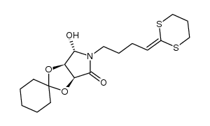N-[4-(1,3-dithian-2-ylidene)butyl]-(3S,4R)-3,4-(cyclohexylidenedioxy)-5-hydroxy-2-pyrrolidinone结构式