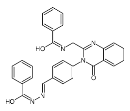 N-[[3-[4-[(benzoylhydrazinylidene)methyl]phenyl]-4-oxoquinazolin-2-yl]methyl]benzamide结构式