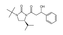 (S)-1-tert-butyl-3-[(R)-3-hydroxy-3-phenylpropanoyl]-4-isopropylimidazolidin-2-one Structure
