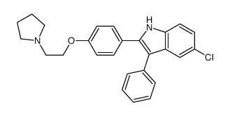 5-chloro-3-phenyl-2-[4-(2-pyrrolidin-1-ylethoxy)phenyl]-1H-indole结构式