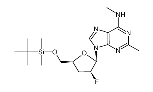 9-((2R,3S,5S)-5-(((tert-butyldimethylsilyl)oxy)methyl)-3-fluorotetrahydrofuran-2-yl)-N,2-dimethyl-9H-purin-6-amine Structure