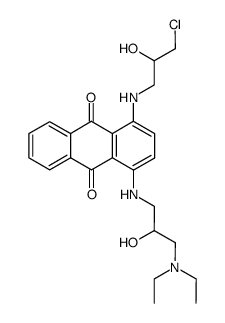 1-<<3-(diethylamino)-2-hydroxypropyl>amino>-4-<(3-chloro-2-hydroxypropyl)amino>-9,10-anthracenedione Structure