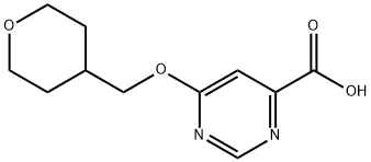 6-[(Tetrahydro-2H-pyran-4-yl)methoxy]pyrimidine-4-carboxylic acid Structure