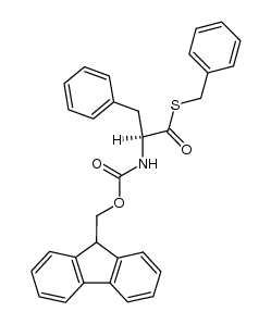 N-(fluorenylmethyloxycarbonyl)-L-phenylalanine S-benzyl thioester Structure