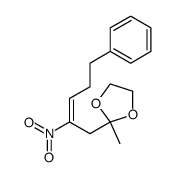 (E)-2-methyl-2-(2-nitro-5-phenylpent-2-en-1-yl)-1,3-dioxolane结构式