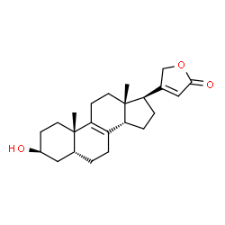 3β-Hydroxy-5β-carda-8,20(22)-dienolide结构式