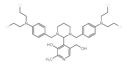 3-Pyridinemethanol,4-[1,3-bis[[4-[bis(2-chloroethyl)amino]phenyl]methyl]hexahydro-2-pyrimidinyl]-5-hydroxy-6-methyl- structure