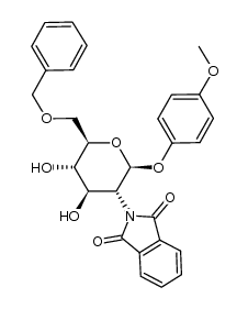 p-methoxyphenyl 6-O-benzyl-2-deoxy-2-phthalimido-β-D-glucopyranoside Structure